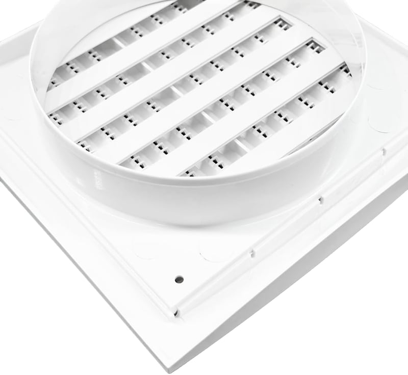 H&C VENT Szellőzőrács Négyzet Fehér 150x150mm Rovarháló Csúszka