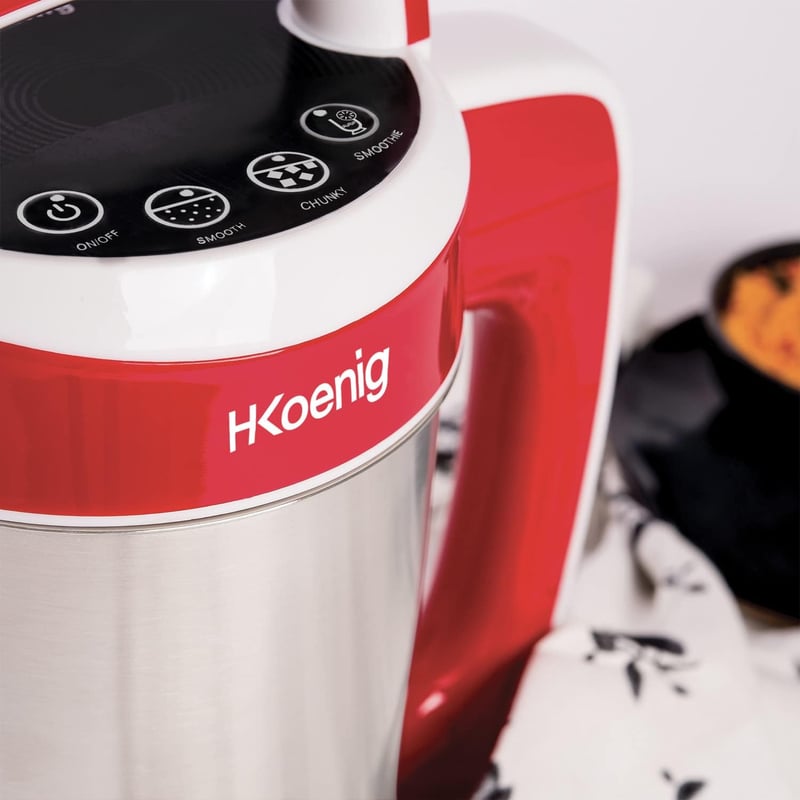 H.Koenig MXC18 Leves és Krémlevesez Robot 850W 1.1L 4 Program Piros