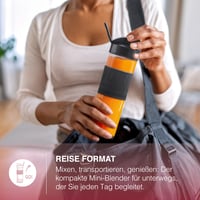 Mini smoothie mixér H.Koenig SMOO12, 570 ml, 300 W, bez BPA, 2 prenosné fľaše, čepele z nehrdzavejúcej ocele, ružový 3