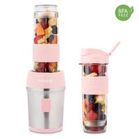 Mini smoothie mixér H.Koenig SMOO12, 570 ml, 300 W, bez BPA, 2 prenosné fľaše, čepele z nehrdzavejúcej ocele, ružový 10