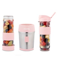 Mini smoothie mixér H.Koenig SMOO12, 570 ml, 300 W, bez BPA, 2 prenosné fľaše, čepele z nehrdzavejúcej ocele, ružový 9