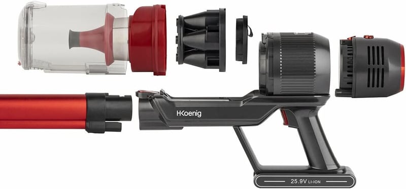 H.Koenig UPX18 PowerClean+ Vezeték Nélküli Kézi Porszívó 220W Piros