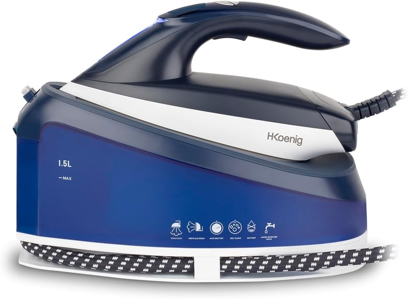 H.Koenig V7 gőzállomás 2200W, 5.5 bar nyomás, 120g/perc gőzlökés, kerámia talp