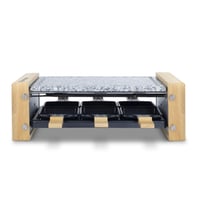 Raclette gril H.Koenig WOD6 pre 6 osôb, s kamennou doskou, 900 W, vyhotovenie drevo-nerez 1