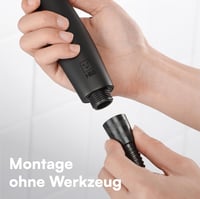 H&S Zuhanyfej 5 funkciós szilikon fúvókás fekete zuhanyfej takarékos vízfogyasztás 2