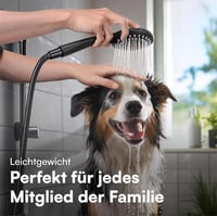 H&S Zuhanyfej 5 funkciós szilikon fúvókás fekete zuhanyfej takarékos vízfogyasztás 6