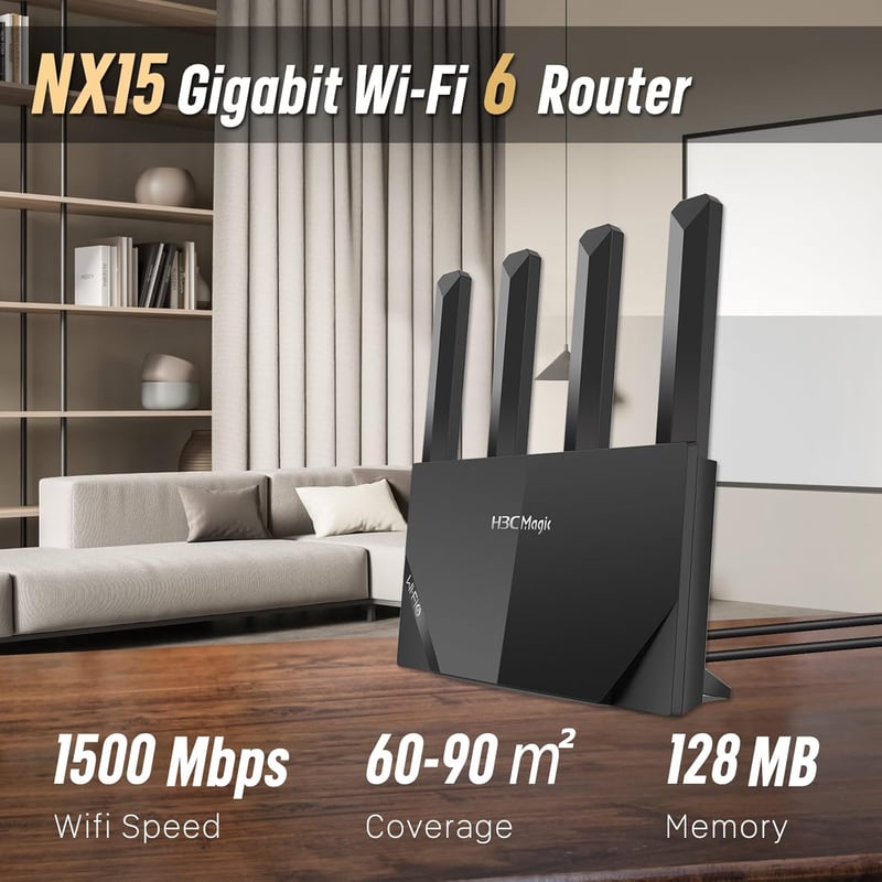 H3C Magic NX15 WiFi 6 Router 1200 Mbps 5GHz Gigabit portokkal