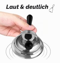 Clopoțel manual din oțel inoxidabil HAADI, clopoțel de Moș Crăciun cu mâner, clopoțel sonor pentru cină de Crăciun, clopoțel de masă pentru recepție, școală sau bucătărie 3