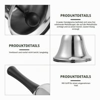 Clopoțel manual din oțel inoxidabil HAADI, clopoțel de Moș Crăciun cu mâner, clopoțel sonor pentru cină de Crăciun, clopoțel de masă pentru recepție, școală sau bucătărie 2