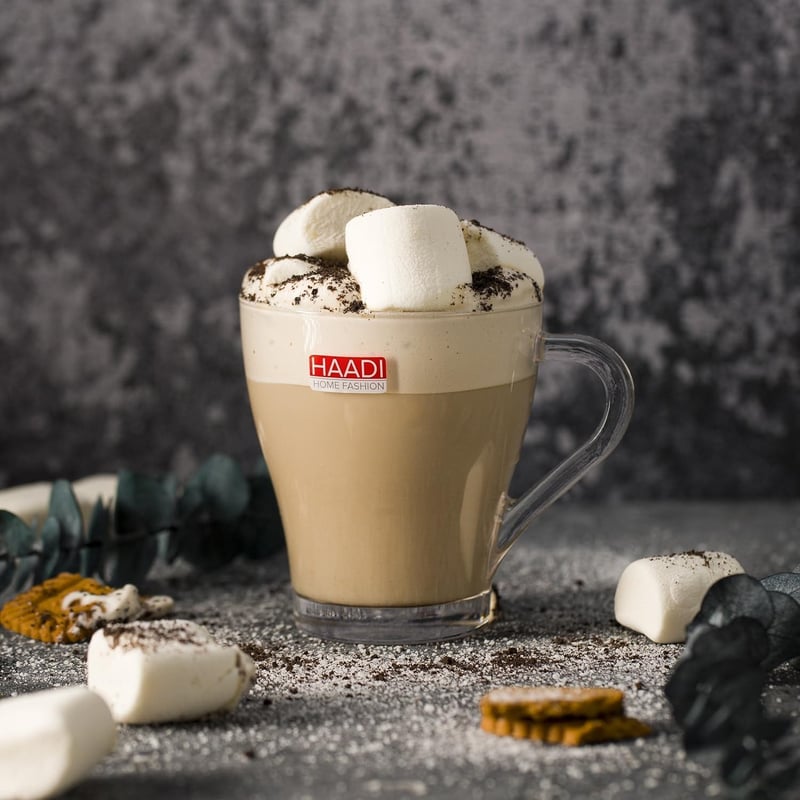 HAADI Üveg Kávéscsésze Szett 6 db 260ml Duplafalú Espresso Tea Latte Pohár Mosogatógépben Mosható - Pack of 6 260ml