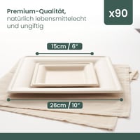HAAGO 90 db Cukornád Tányér 25 és 18 cm Négyzet Alakú Lebomló Parti Tányér 4
