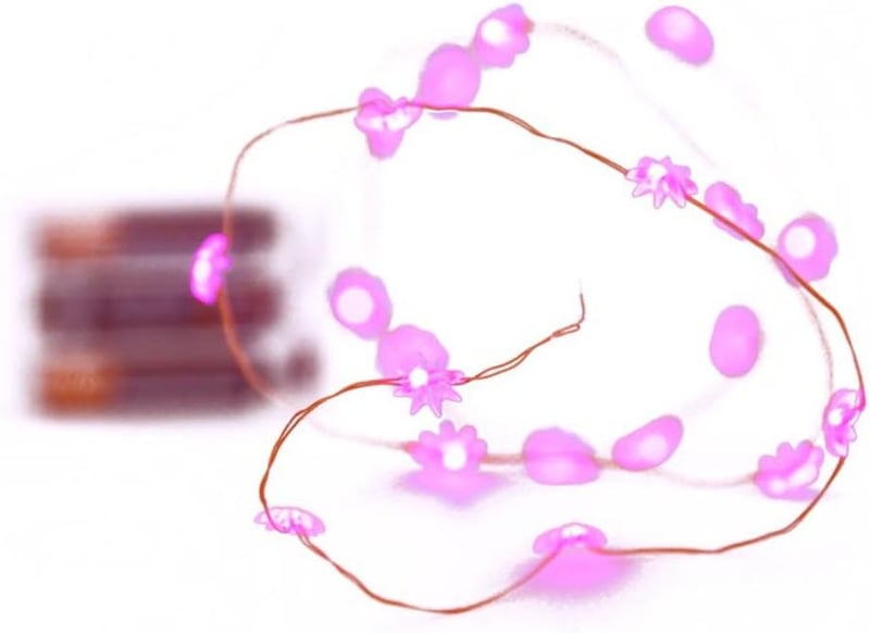 HAB & GUT LED009 mini LED tündérfény, 20 db csillag, 130 cm, elemes - rózsaszín