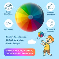 HABA Detská lopta dúhová – 14 cm, s ventilom, robustný plast, lopta na hranie v interiéri aj exteriéri, od 2 rokov – 2012749001 3