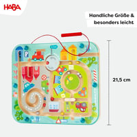 HABA Magnetická hra Mestské bludisko – Drevená logická a rozvojová hra na jemnú motoriku pre deti od 2 rokov 5