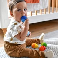 HABA hudobné vajíčka, 5 farebných drevených hrkálok pre hudobný rozvoj bábätiek a malých detí od 2 rokov 5