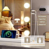 Habison Hollywood Smink Tükör Bluetooth-szal, 15 LED Lámpával, 58x46 cm, USB Kimenettel, 10x Nagyítással, 3 Színhőmérsékletű Érintőképernyős 5