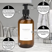 Hafeehoo 3 db 500 ml falra szerelhető szappanadagoló szett címkékkel 5