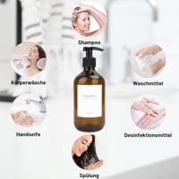 Hafeehoo 3 db 500 ml falra szerelhető szappanadagoló szett címkékkel 2