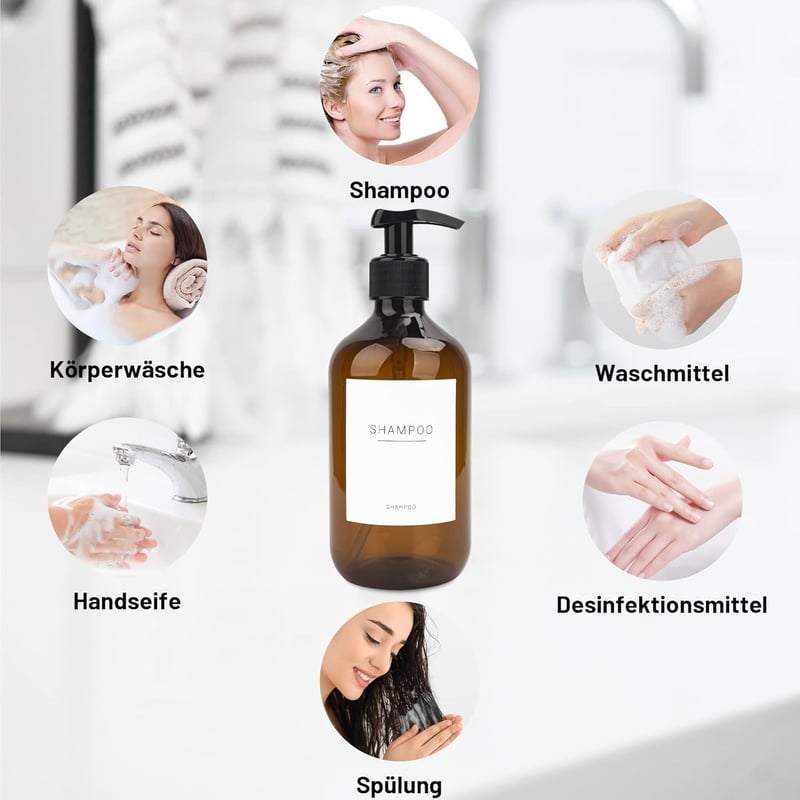 Hafeehoo 3 db 500 ml falra szerelhető szappanadagoló szett címkékkel