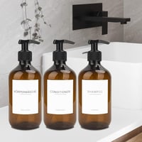 Hafeehoo 3 db 500 ml falra szerelhető szappanadagoló szett címkékkel 7