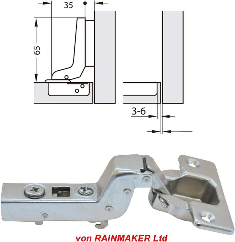 HÄFELE 110° Soft Close Szekrénypánt Automatikus Záródás 2 db Bútor Ajtó