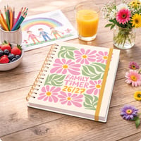 Häfft Family-Timer Családi Tervező Naptár 2026-2027 A5 "Flower Power Pink" - Heti Familien-Planer Határidőnapló 7