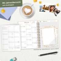 Häfft Family-Timer Családi Tervező Naptár 2026-2027 A5 "Flower Power Pink" - Heti Familien-Planer Határidőnapló 8