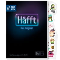 Agendă școlară și planner Häfft® Original 2025/2026 A5 „Neon Black” – soluție sustenabilă și ecologică 1