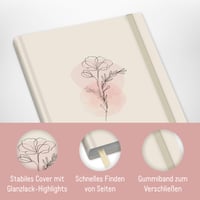 Zápisník Häfft paper&you® A5+, štvorčekovaný, Dainty Flower | 156 strán, s gumičkou, papier 100 g/m², denník a kreatívne zoznamy 2