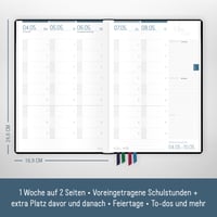 Agendă pentru Profesori Häfft 2025/2026 A5+ „Black Edition”, Copertă Rigidă, 236 de pagini, Calendar pentru Anul Școlar cu Autocolante - Sustenabilă 3