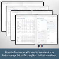 Agendă pentru Profesori Häfft 2025/2026 A5+ „Black Edition”, Copertă Rigidă, 236 de pagini, Calendar pentru Anul Școlar cu Autocolante - Sustenabilă 5