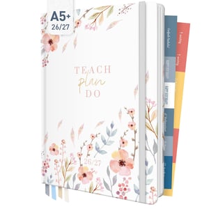 Agendă pentru profesori Häfft 2026/2027, format A5+, "Sweet Flowers" - Planner pentru cadre didactice