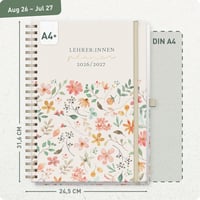 Häfft Lehrerplaner 2026/2027 A4+ Deluxe tanári naptár spirálos kemény fedeles - Wild Blossoms 3
