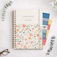 Häfft Lehrerplaner 2026/2027 A4+ Deluxe tanári naptár spirálos kemény fedeles - Wild Blossoms 7