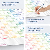 Häfft XXL nástenný školský kalendár 2026/2027 A1+, stierateľný, plánovací kalendár Rainbow 2