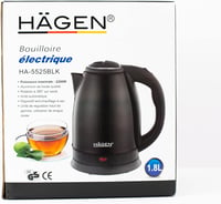 Hagen Kompakt Elektromos Vízforraló Rozsdamentes Acél 1.8L 1500W Fekete 6