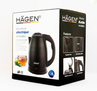 Hagen Kompakt Elektromos Vízforraló Rozsdamentes Acél 1.8L 1500W Fekete 7