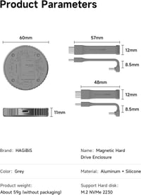 Hagibis M.2 2230 NVMe SSD ház MagSafe iPhone 15 Pro Max USB-C 3.2 10Gbps 8