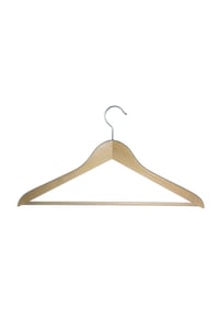 Umerașe din lemn de fag Hagspiel provenite din silvicultură sustenabilă EUDR, lac natural, cârlig metalic rotativ argintiu, fabricate în Austria, 35 bucăți cu bară 2