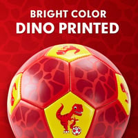 hahaland Dinoszauruszos Gyerek Focilabda - 3-as Méretű Műbőr Futball-labda Gyerekeknek 3-8 Éves Korig, Piros 3