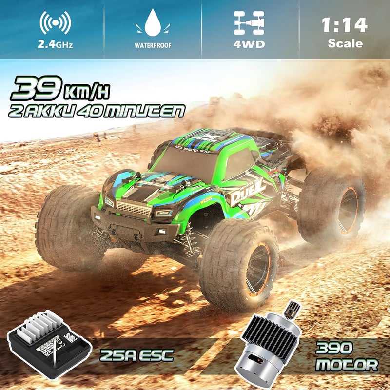 HAIBOXING 1:14 4WD RC autó 39 km/h terepjáró monster truck vízálló távirányítós