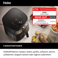 Teplovzdušná fritéza Haier I-Master Series 5 XXL 9 v 1, 7 l – čierna 2