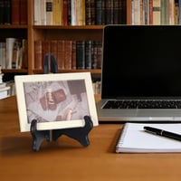 HaiFafafaing Sklopivi stalak za tanjure 20 cm, crni drveni stalak za tanjure, dekoracija za stol 4