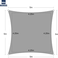 HAIKUS HDPE napvédő árnyékoló 5x5m fehér, lyukakkal és kötélekkel 6