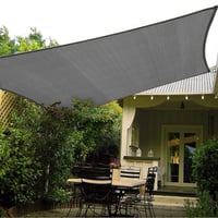 HAIKUS Tieniaca plachta obdĺžnik 3x5 m, 98% UV filter HDPE záhradná tieniaca plachta, priedušný materiál, grafitová/sivá farba, laná sú súčasťou balenia 1