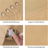 HAIKUS Vízálló Napvédő Sátor 3x4m UV Védelemmel Erkélyre és Kertbe 6