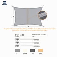 HAIKUS Vodotesná tieniaca plachta obdĺžniková 3 x 6 m, 95 % UV ochrana, vodoodpudivý polyester, na balkón, do záhrady a na terasu, krémová 6