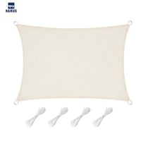 HAIKUS Vodotesná tieniaca plachta obdĺžniková 3 x 6 m, 95 % UV ochrana, vodoodpudivý polyester, na balkón, do záhrady a na terasu, krémová 2