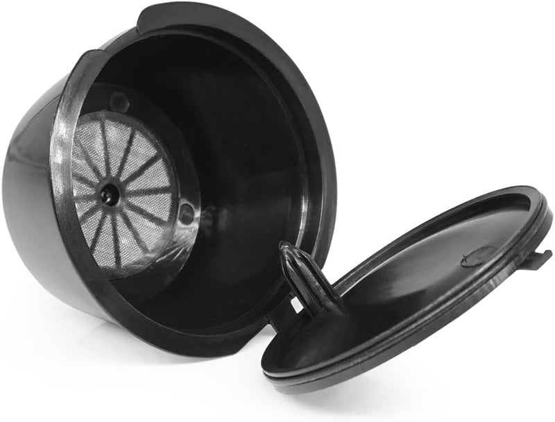 HAILASRE Újrahasználható Kávékapszula Dolce Gusto Kávéfőzőhöz, 6 Darabos Szett, Környezetbarát Kávépod Szűrő, 3 Fekete + 3 Barna