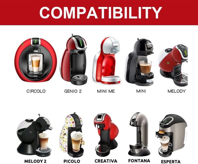 HAILASRE Újrahasználható Kávékapszula Dolce Gusto Kávéfőzőhöz, 6 Darabos Szett, Környezetbarát Kávépod Szűrő, 3 Fekete + 3 Barna